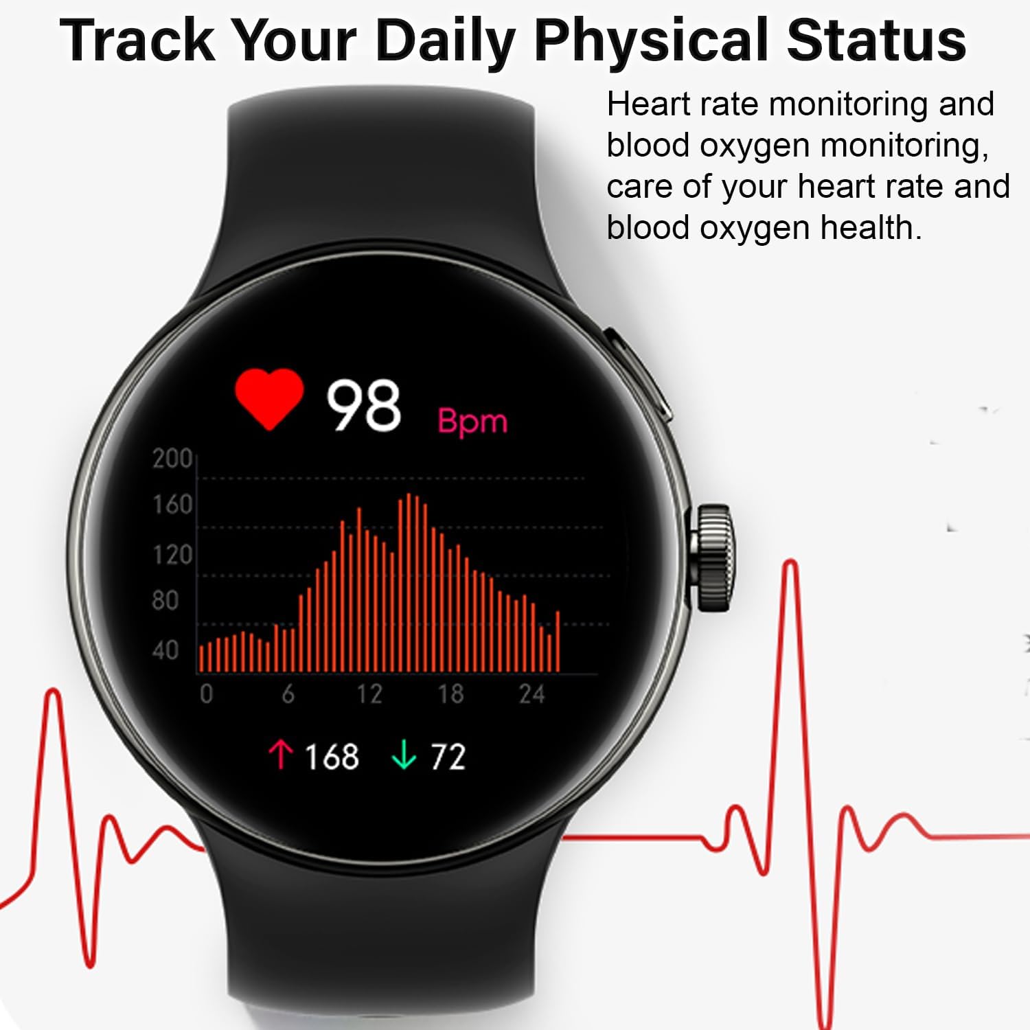Touchscreen AMOLED Always-on Display LA24 Smartwatch Bluetooth Calling Fitness Tracker for Android & iOS Phones Heart Rate Sleep Monitoring Pedometer (Black) Touchscreen AMOLED Always-on Display LA24 Smartwatch Bluetooth Calling Fitness Tracker for Android & iOS Phones Heart Rate Sleep Monitoring Pedometer (Black)